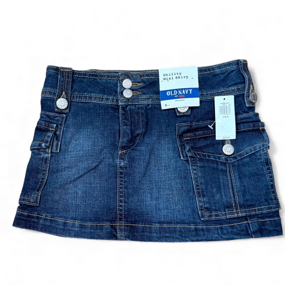 Old Navy Kids Dark Blue Denim Mini Skirt NEW W TAG